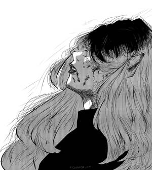 Girl Sketch Sad PFP — Honor Magic V Flip 2 Wallpaper