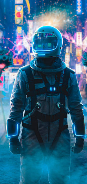 Glowing Astronaut iPhone 11 wallpaper — iPhone 14 Plus Wallpaper