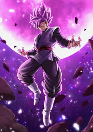 Goku Black na naghahanda sa labanan sa kanyang Super Saiyan Rosé form