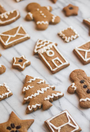 Gintong kayumangging Gingerbreads wallpaper