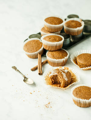 Golden brown muffins wallpaper — 3:4 Wallpaper