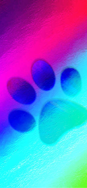 Gradient Rainbow Paw Print wallpaper