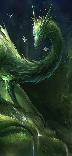 Green Dragon Of Nature Wallpaper — iPhone Air Wallpaper