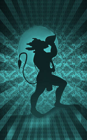 Berdeng Diyos Hanuman na may Shell — Moto Pad Wallpaper