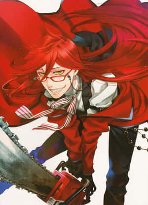 Si Grell Sutcliff na nagpopose sa isang nakakabighang wallpaper — OnePlus Pad Wallpaper
