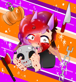 Halloween PFP Cute Child na Nagdadala ng Bungo — Cartoon Halloween Wallpaper