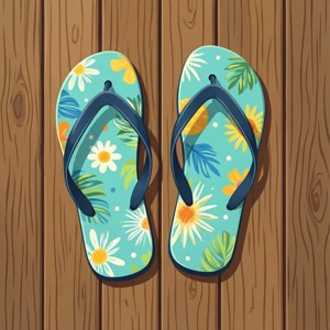 Simpleng vector wallpaper ng tsinelas para sa relaksasyon sa tag-init.
