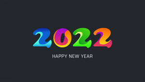 Happy New Year 2022 colorful neon art wallpaper — Studio Display Wallpaper