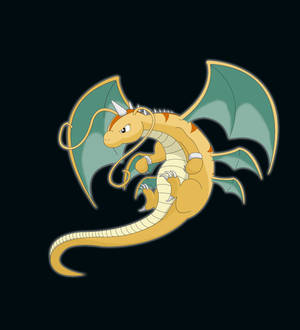 Cool Flying Mega Dragonite na wallpaper — Vivo X Fold5 Wallpaper