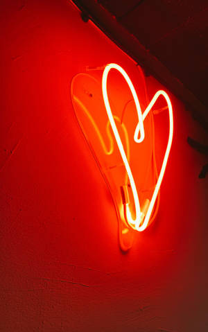 Heart aesthetic red neon light wallpaper — Puso aesthetic GIF Wallpaper