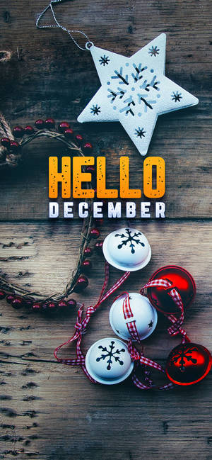 Hello December Holiday Ornaments wallpaper. — 19.5:9 Wallpaper