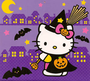 Hello Kitty Halloween na Mangkukulam na Cute wallpaper — Hello Kitty Halloween Wallpaper