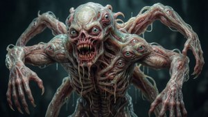 Isang nakakadiring hibridong nilalang ang nagpapalabo sa hangganan sa pagitan ng alien at necromorph.