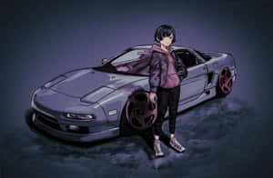 Anime na background ng kotse — Anime na sasakyan Wallpaper