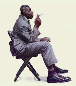 Howlin Wolf Fanart Painting Smoking — Nubia Flip Wallpaper