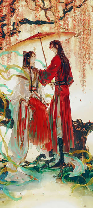 Hua Cheng under a cherry blossom wallpaper — Redmi 13x Wallpaper