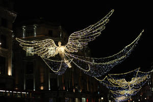 London Christmas angel lights wallpaper