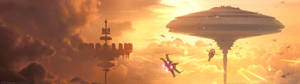 Dalawahang screen star wars battlefront bespin wallpaper. — 32:9 Wallpaper
