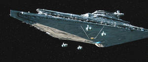 Ultrawide image of the First Order Star Destroyer from Star Wars film wallpaper.
