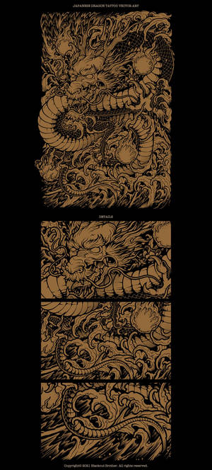 Kahanga-hangang Japanese Dragon Tattoo Vector Art wallpaper — 1080x2400 Wallpaper