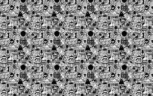 Wallpaper ng mga pattern ng sining na itim at puti