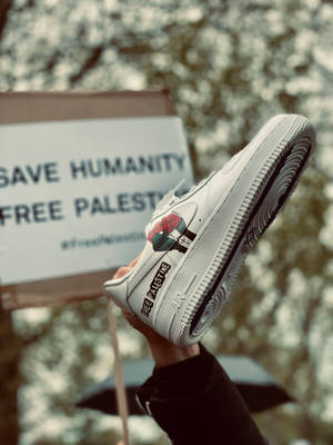 iPad Pro Shoe Lifted With Sign