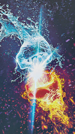 Iphone 12 Pro Max Tubig at Apoy wallpaper
