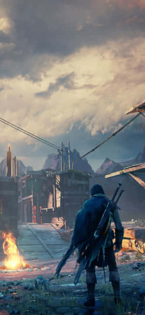 Iphone X Shadow Of Mordor Background — Galaxy A56 Wallpaper