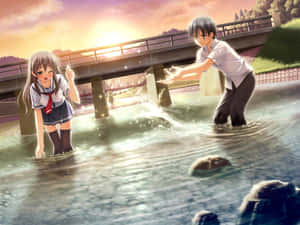 Anime Couple background — Anime couple GIF Wallpaper
