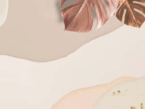 Aesthetic na beige na background — Madilim na floral Wallpaper