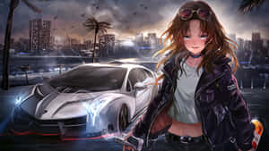 Anime na Kotse na background — Anime na sasakyan Wallpaper
