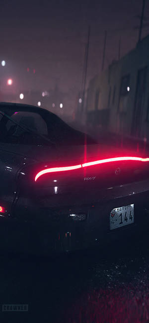 Rx7 Iphone — Neon Red Aesthetic Wallpaper