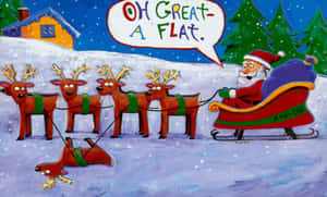 Isang nakakatawang pagbabago sa diwa ng Pasko – Si Santa Claus na nakasakay sa isang unicorn — Nakakatawang pasko Wallpaper