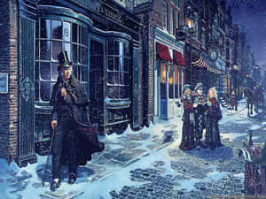 Background ng A Christmas Carol — Paskong aesthetic Wallpaper