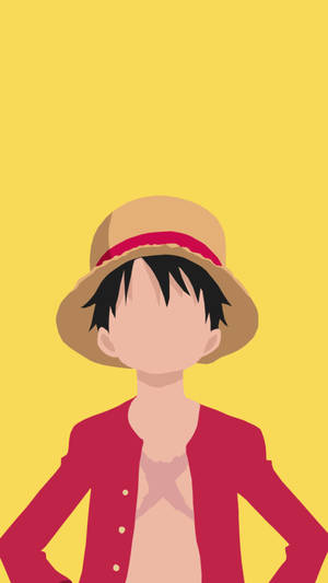 Isang Piraso Telepono Minimalistang Luffy Sa Dilaw