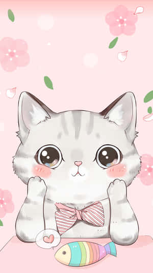 Cute Animated Pictures — Aesthetic na pusa Wallpaper