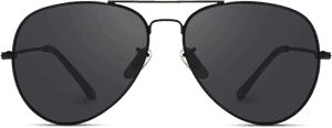 Itim na Aviator Sunglasses