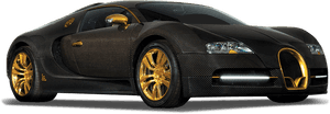 Itim na Gintong Bugatti Veyron Side View