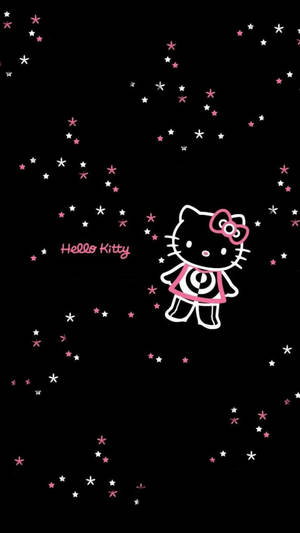 Itim na Hello Kitty na May mga Bituin — Cat Noir Wallpaper