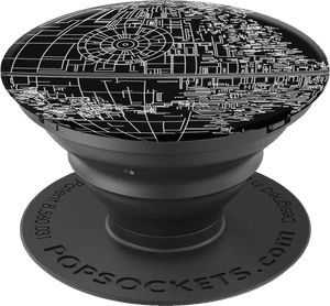 Itim na Pop Socket na may Disenyong Grapiko