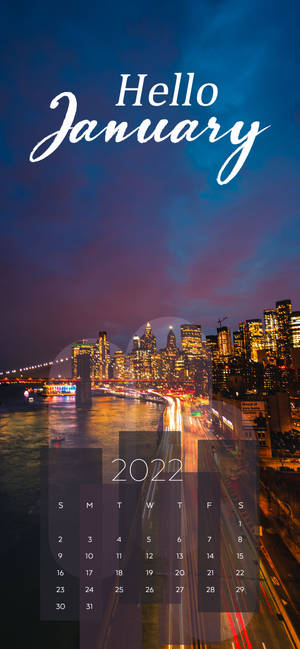 Wallpaper ng liwanag ng lungsod Enero 2022 — iPhone 15 Pro Wallpaper