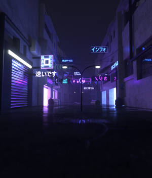 Wallpaper ng Japan Alley Neon City — Galaxy Z Fold 6 Wallpaper