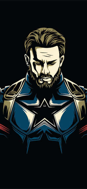 Captain America Kulinis — Galaxy A54 Wallpaper