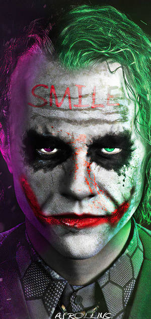 Joker Phone Face Closeup — Galaxy S24 Wallpaper