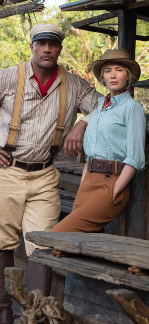 Jungle Cruise Emily Blunt The Rock wallpaper. — 1320x2868 Wallpaper