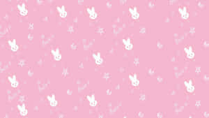 Kaibig at Pink na Kawaii Background Illustration