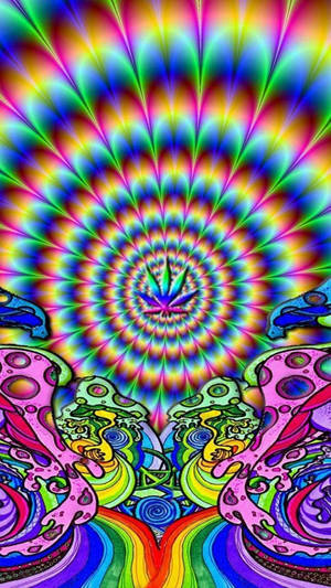 Kaleidoscope ng Cannabis na Trippy Aesthetic
