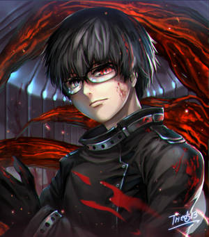 Kaneki Ken sa Black Hair at Jacket Wallpaper — Vivo X Fold5 Wallpaper