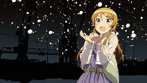 Kawaii Anime Kirino Kosaka na May Mga Lumulutang Ilaw