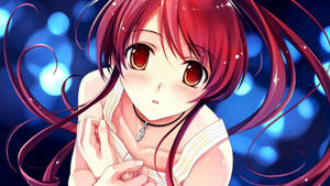 Kawaii na Anime na Babae na May Pulang Buhok